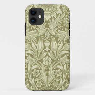 Funda Para iPhone 11 Girasol de William Morris Vintage Damasco de Oliva
