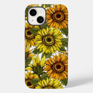 Funda Para iPhone 14 De Case-Mate Girasol dibujado a mano