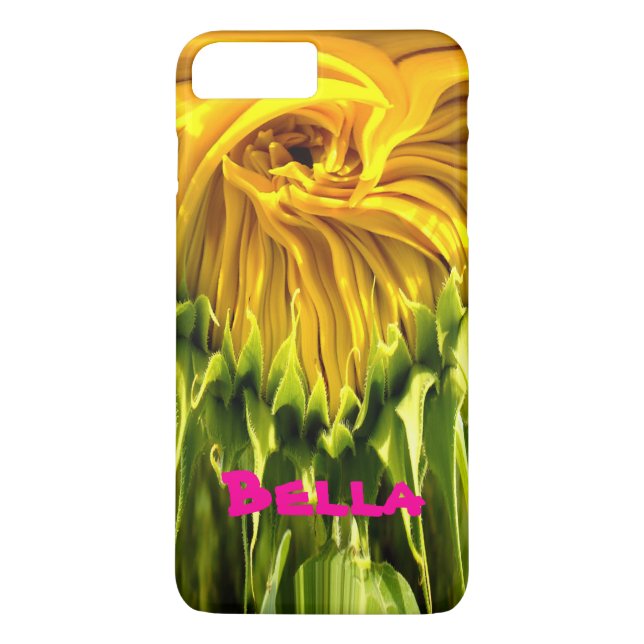 Funda De Case-Mate Para iPhone Girasol retro funky abstracto, geometría asustada  (Reverso)