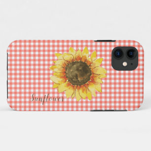 Funda Para iPhone 11 Girasol sobre Gingham