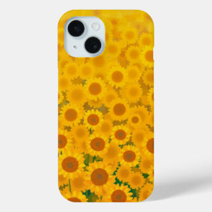 Funda Para iPhone 15 Girasoles al Acuarela