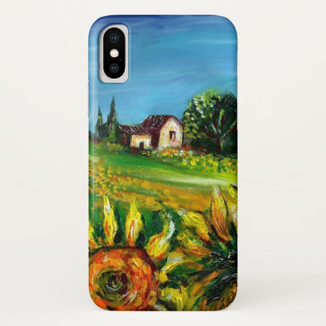 FUNDA DE Case-Mate PARA iPhone GIRASOLES Y CAMPO EN TOSCANA (Reverso)