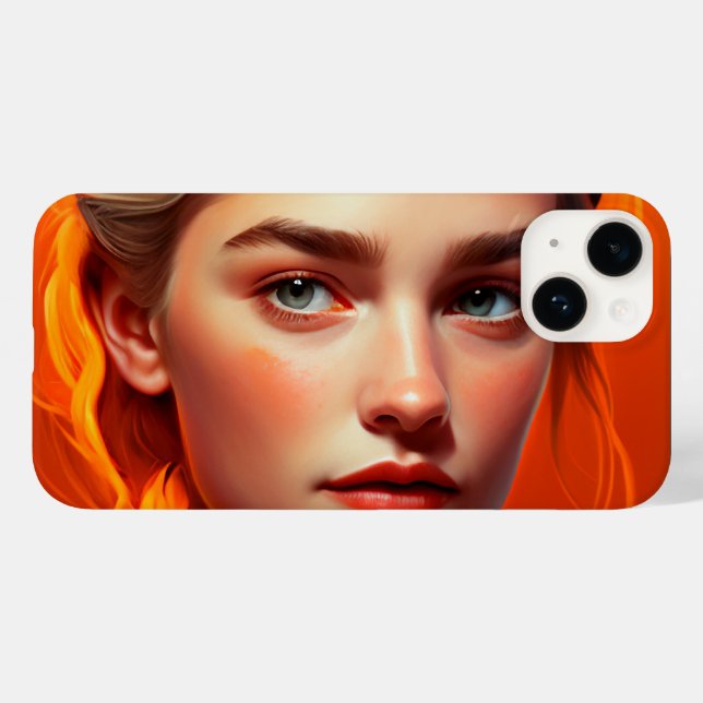 Funda De Case-Mate Para iPhone Girl with blue eyes (Reverso  (Horizontal))