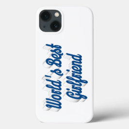 Funda Para iPhone 13 Girlfriend azul mar script