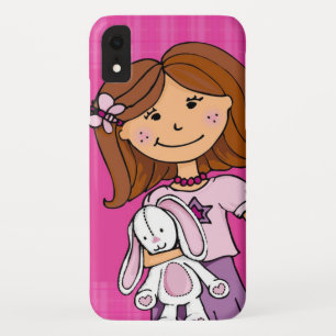 Funda Para iPhone XR Girlie conejo abrazo de conejo rosa gráfico