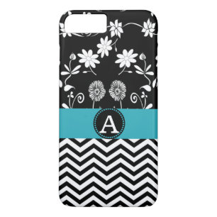 title_seo2 Girly Aqua Nombre de Monograma de Chevron Blanco y