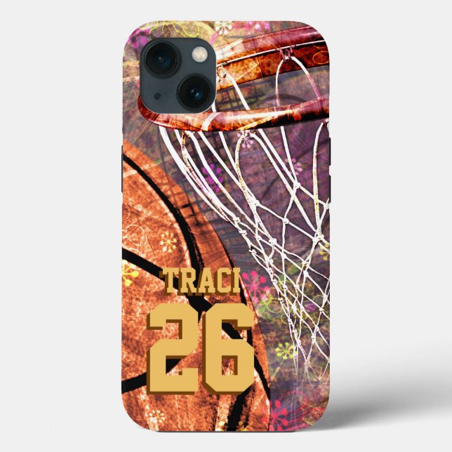 Funda De Case-Mate Para iPhone Girly Basketball (Reverso )