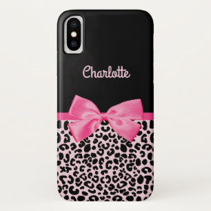 title_seo2 Girly Pink Black Leopard Print Cute Bow y Name