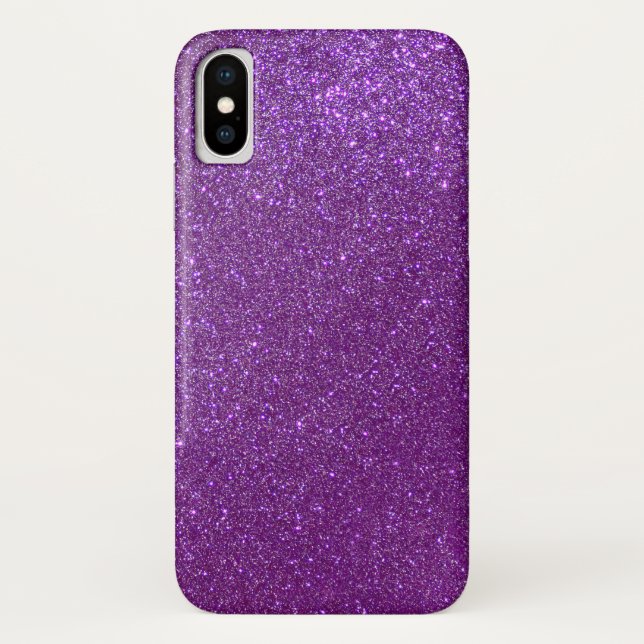 Funda De Case-Mate Para iPhone Girly Sparkly Royal Purple Purpurina (Reverso)