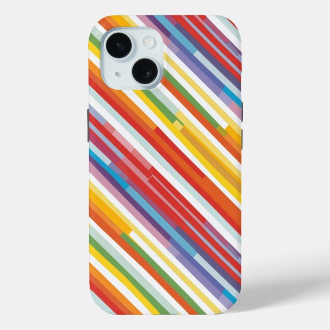 Funda De Case-Mate Para iPhone Giro de banda arco iris (Reverso )