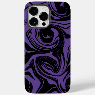Funda Para iPhone 14 Pro Max De Case-Mate Giro de mármol retro morado y negro