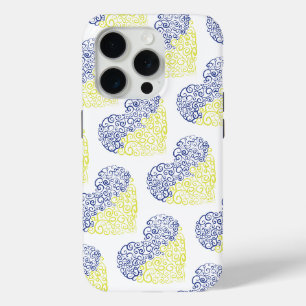 Funda Para iPhone 15 Pro Giro espiral mehandi corazón Colores de la bandera