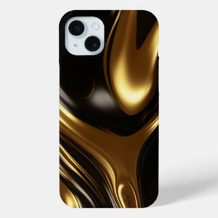 Funda Para iPhone 15 Mini Giro metálico brillante de oro líquido
