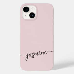 Funda Para iPhone 14 De Case-Mate Giro Rubor Nombre de monograma rosa Firma Script C