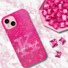 Funda Para iPhone 15 Girona Glam Purpurina Esparkle de color rosa calie