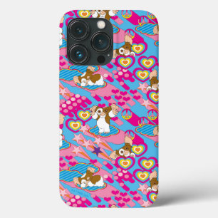 Funda Para iPhone 13 Pro Gizmo   Patrón rosa de paz y amor