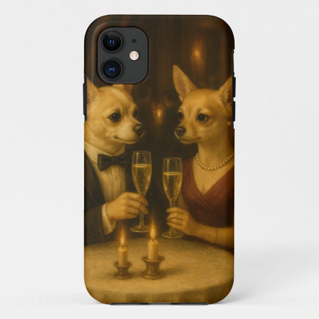 Funda De Case-Mate Para iPhone Gizmo’s Romantic Dinner – Champagne & Love (Reverso)