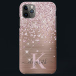 Funda Para iPhone 11 Pro Max Glam Bling Rosa Gold Diamond Confetti Monogramado<br><div class="desc">Elegante, Glam, estuche de iphone de confeti de diamantes de oro de rosa Girly Shiny. El fondo es metalizado, de color dorado, falso subió, salpicado de rosa rosa rosa rosa rosa y de confeti de diamantes blancos. Personaliza con tu nombre y monograma inicial. Tenga en cuenta que este diseño es...</div>