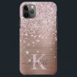 Funda Para iPhone 11 Pro Max Glam Bling Rosa Gold Diamond Confetti Monogramado<br><div class="desc">Elegante, Glam, estuche de iphone de confeti de diamantes de oro de rosa Girly Shiny. El fondo es metalizado, de color dorado, falso subió, salpicado de rosa rosa rosa rosa rosa y de confeti de diamantes blancos. Personaliza con tu nombre y monograma inicial. Tenga en cuenta que este diseño es...</div>