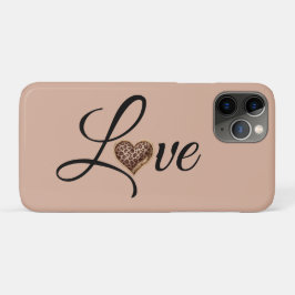 Funda Para iPhone 11 Pro Glam Leopard Heart Love Design