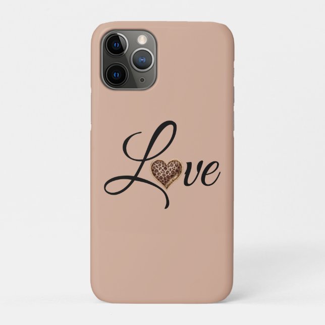 Funda De Case-Mate Para iPhone Glam Leopard Heart Love Design (Reverso)