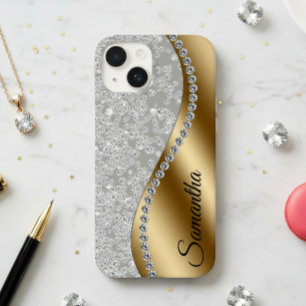 Funda Para iPhone 14 De Case-Mate Glam Metalizado personalizado de diamante