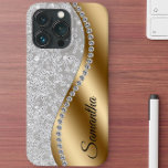 Funda Para iPhone 14 De Case-Mate Glam Metalizado personalizado de diamante<br><div class="desc">Cualquier purpurina o diamantes en diseño son fotos y simulados. Este diseño puede ser personalizado en el área proporcionada cambiando la foto y/o el texto. O puede personalizarse haciendo clic en Personalizar esta plantilla y, a continuación, eligiendo la opción de hacer clic en el personalizar y eliminando o cambiando el...</div>