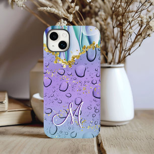 Funda Para iPhone 14 Plus De Case-Mate Glam Monograma M Oro Purpura Fantasía Gotitas de L