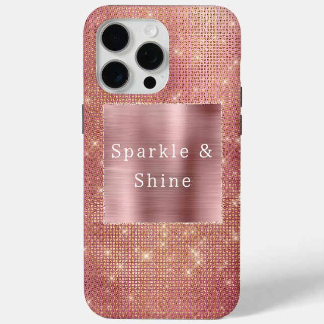 Funda De Case-Mate Para iPhone Glam Sparkle Rosa (Reverso )