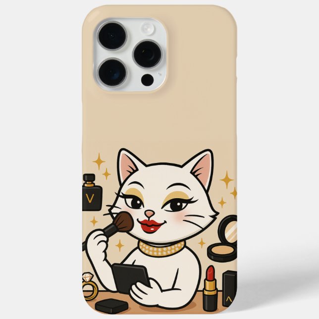 Funda De Case-Mate Para iPhone Glamour Kitty: Aplastando la vida con maquillaje c (Reverso )