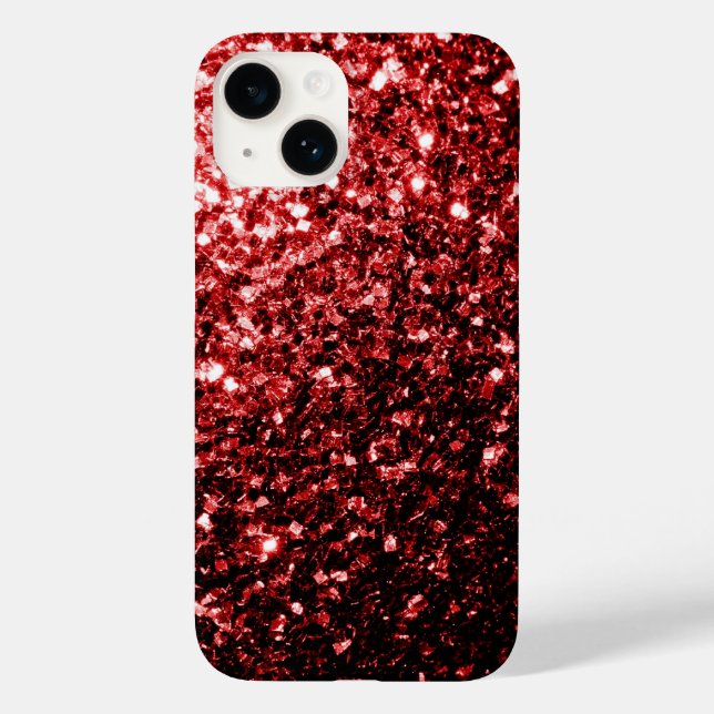 Funda De Case-Mate Para iPhone Glamour Purpurina rojo destello (Reverso )