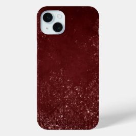 Funda Para iPhone 15 Mini Glimmery Henna Grunge | Damasco de Glam Rojo de Sa