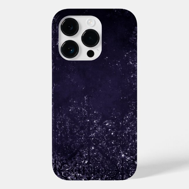 Funda De Case-Mate Para iPhone Glimmery Indigo Grunge | Midnight Purple Damask (Reverso )