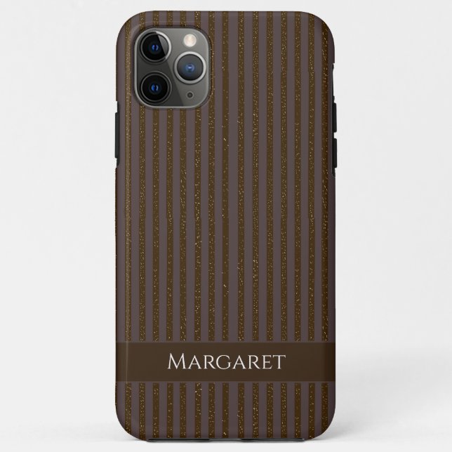 Funda De Case-Mate Para iPhone Glitter brown | Minimal Modern Initial Monogram  (Reverso)
