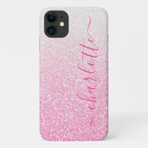 Funda Para iPhone 11 Glitter Rosa Ombre Moderno Chic Personalizado