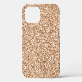 Funda Para iPhone 12 Glitz Purpurina de Rubor de Peach Rosa Gold   