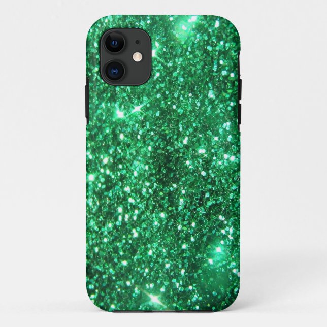Funda De Case-Mate Para iPhone Glitzy Green Purpurina (Reverso)