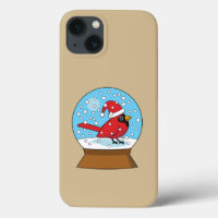 Globe de nieve con cardenal rojo curado