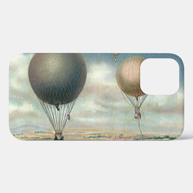 Funda De Case-Mate Para iPhone Globos Aerostáticos de Transporte Antiguo, Dirigib (Reverso (Horizontal))