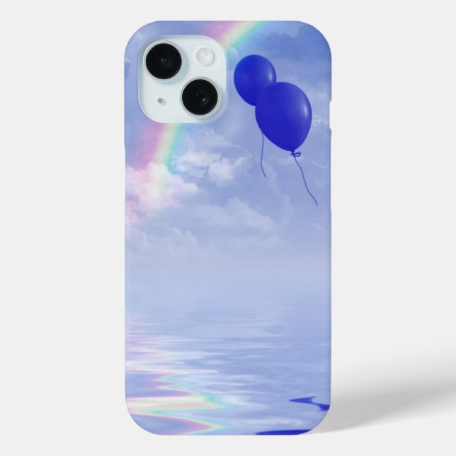 Funda De Case-Mate Para iPhone Globos azules (Reverso )