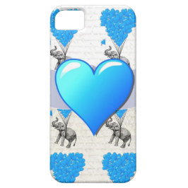 Funda Para iPhone 11 Globos de elefante y corazón azul
