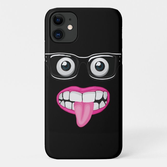 Funda De Case-Mate Para iPhone globos oculares con gafas y boca (Reverso)