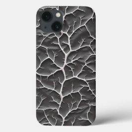 Funda Para iPhone 13 Glossy Dark Gray iPhone Case Branch Texture