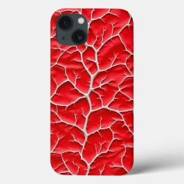 Funda Para iPhone 13 Glossy Red iPhone Case with Branch Texture