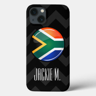 title_seo2 Glossy Round South African Flag