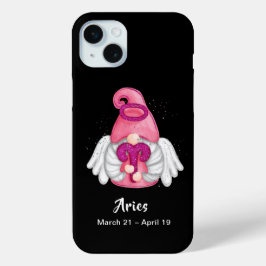 Funda Para iPhone 15 Mini Gnome Aries Rótulo de Astrología Angel