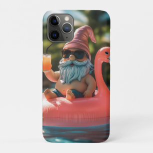 Funda Para iPhone 11 Pro Gnome de verano en gafas de sol en el suelo de fla