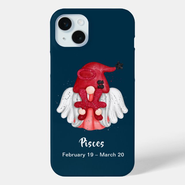 Funda De Case-Mate Para iPhone Gnome Pisces Astrología Rótulo Angel (Reverso )