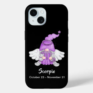 Funda Para iPhone 15 Gnome Scorpio Rótulo de Astrología Angel