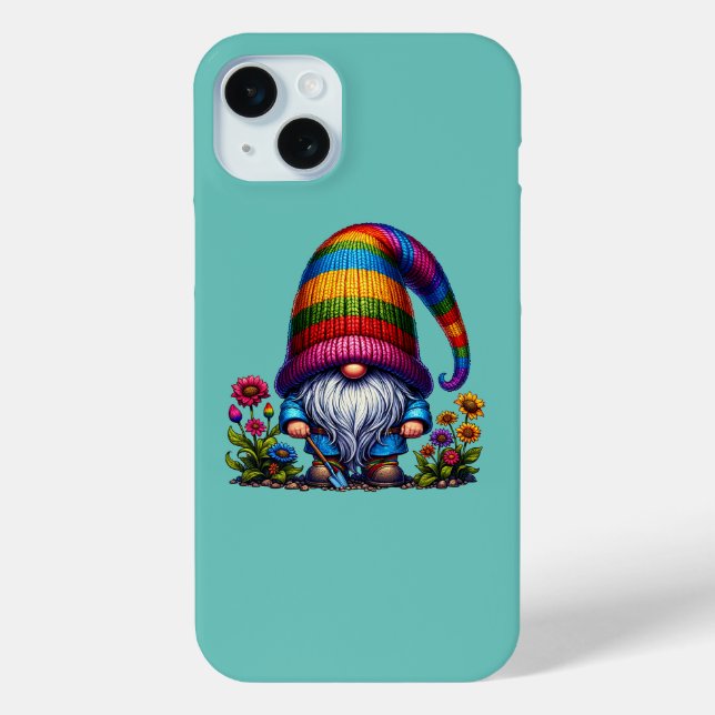 Funda De Case-Mate Para iPhone Gnomo de arcoiris estacional (Reverso )